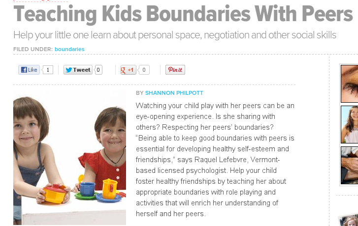 Teaching kids with boundaries article